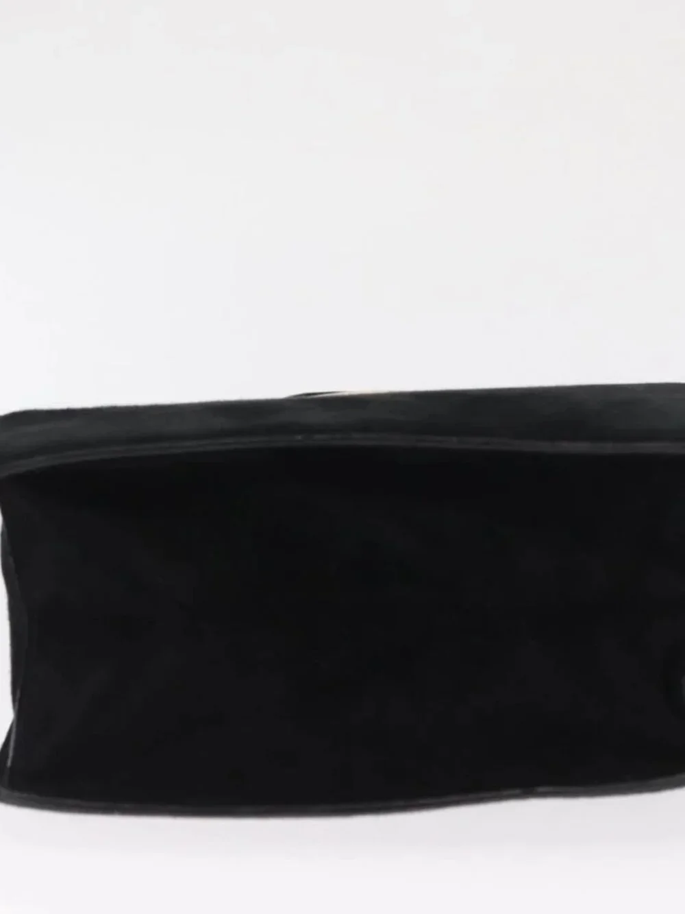 PRADA Hand Bag Suede Black Gold - Picture 5 of 16